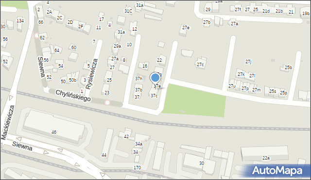 Kraków, Chylińskiego Zygmunta, prof., 37d, mapa Krakowa