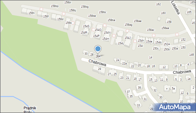 Kraków, Chabrowa, 28A, mapa Krakowa