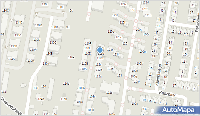 Kraków, Chełmońskiego Józefa, 112d, mapa Krakowa