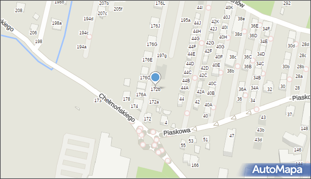 Kraków, Chełmońskiego Józefa, 172b, mapa Krakowa