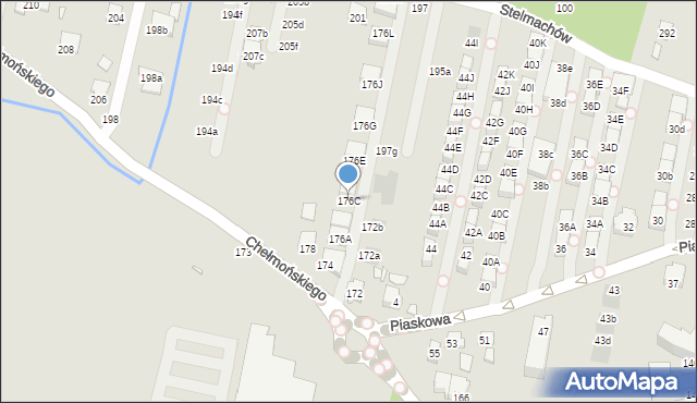 Kraków, Chełmońskiego Józefa, 176C, mapa Krakowa