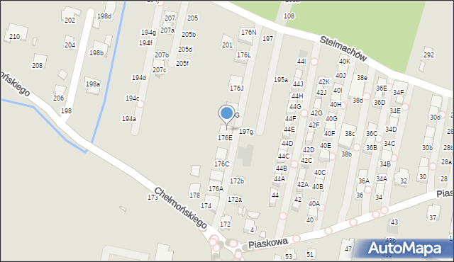 Kraków, Chełmońskiego Józefa, 176F, mapa Krakowa