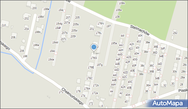 Kraków, Chełmońskiego Józefa, 176H, mapa Krakowa