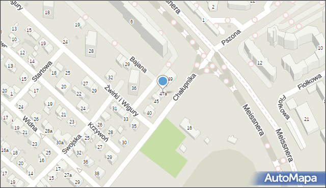 Kraków, Chałupnika Kazimierza, 47a, mapa Krakowa