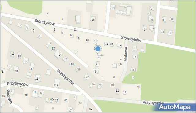 Kroczyce, Chabrów, 1, mapa Kroczyce