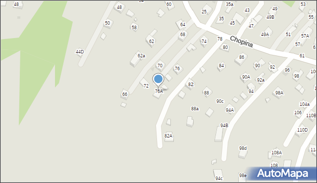 Krosno, Chopina Fryderyka, 76A, mapa Krosna