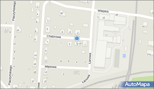 Krotoszyn, Chabrowa, 3, mapa Krotoszyna