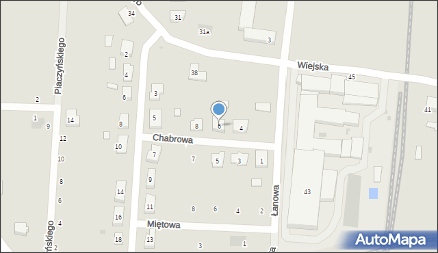 Krotoszyn, Chabrowa, 6, mapa Krotoszyna