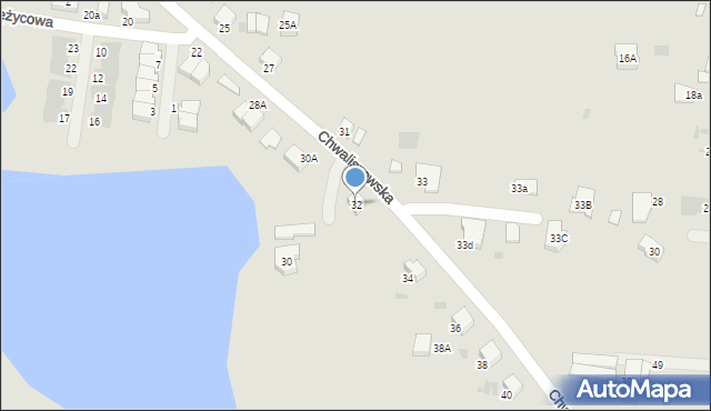 Krotoszyn, Chwaliszewska, 32, mapa Krotoszyna