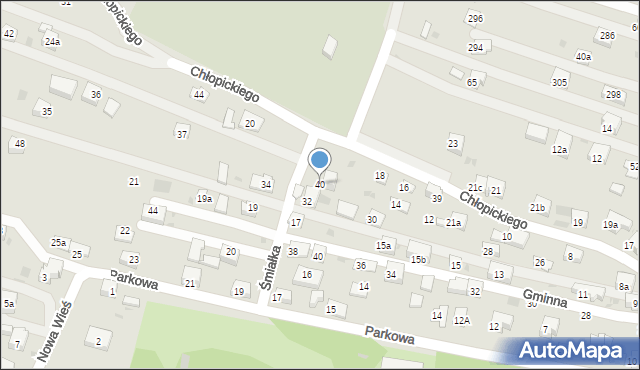 Krzeszowice, Chłopickiego Józefa, gen., 40, mapa Krzeszowice