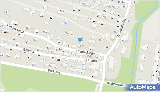 Krzeszowice, Chłopickiego Józefa, gen., 5, mapa Krzeszowice