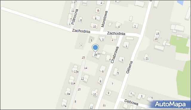 Krzyków, Chabrowa, 16, mapa Krzyków