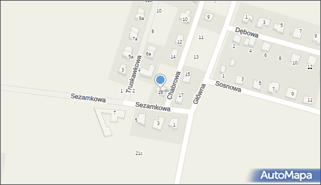 Krzyków, Chabrowa, 18, mapa Krzyków