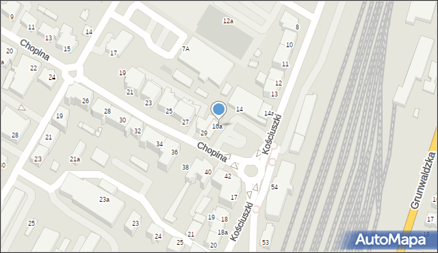 Kwidzyn, Chopina Fryderyka, 16b, mapa Kwidzyn