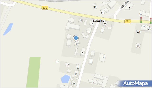Łapalice, Chmieleńska, 6, mapa Łapalice