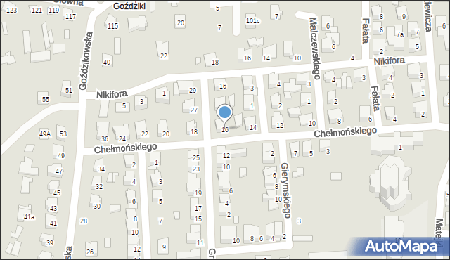 Łapy, Chełmońskiego Józefa, 16, mapa Łapy