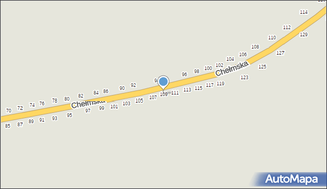 Łęczna, Chełmska, 109, mapa Łęczna