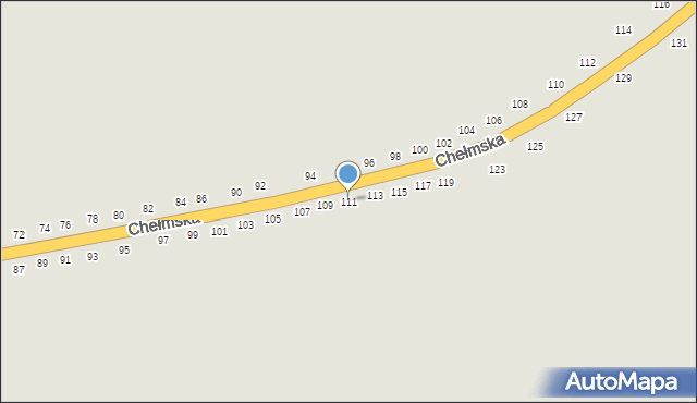 Łęczna, Chełmska, 111, mapa Łęczna