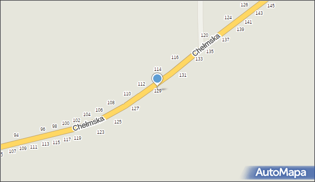 Łęczna, Chełmska, 129, mapa Łęczna