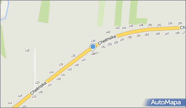 Łęczna, Chełmska, 149, mapa Łęczna