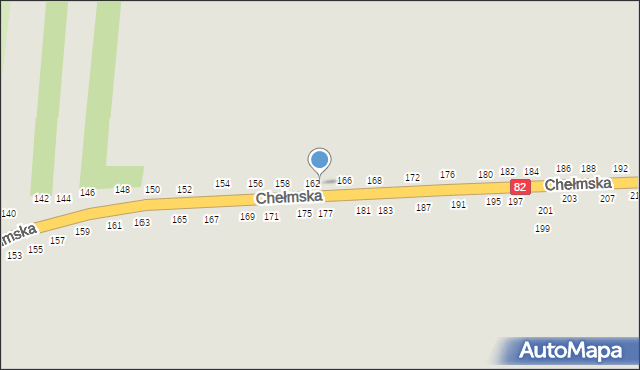 Łęczna, Chełmska, 164, mapa Łęczna