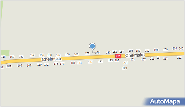 Łęczna, Chełmska, 174, mapa Łęczna