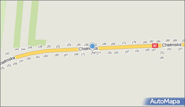 Łęczna, Chełmska, 175, mapa Łęczna