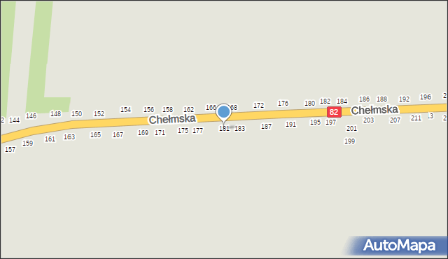 Łęczna, Chełmska, 181, mapa Łęczna