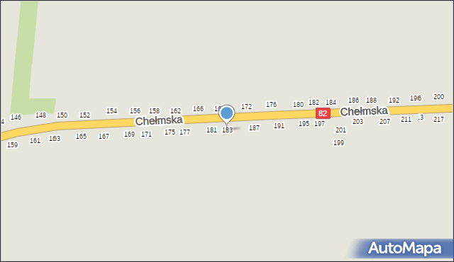 Łęczna, Chełmska, 183, mapa Łęczna