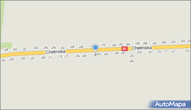 Łęczna, Chełmska, 187, mapa Łęczna