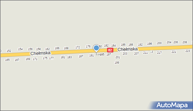 Łęczna, Chełmska, 193, mapa Łęczna