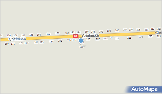 Łęczna, Chełmska, 199, mapa Łęczna