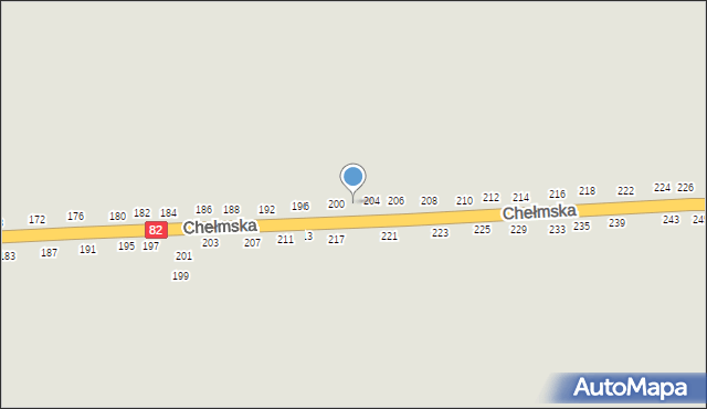 Łęczna, Chełmska, 202, mapa Łęczna