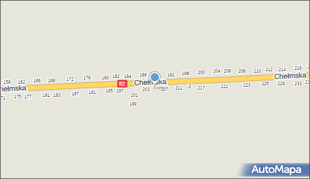 Łęczna, Chełmska, 205, mapa Łęczna