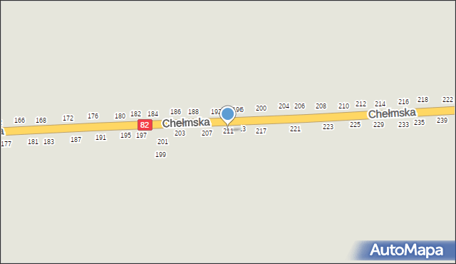 Łęczna, Chełmska, 211, mapa Łęczna