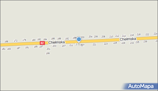 Łęczna, Chełmska, 215, mapa Łęczna