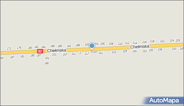 Łęczna, Chełmska, 219, mapa Łęczna