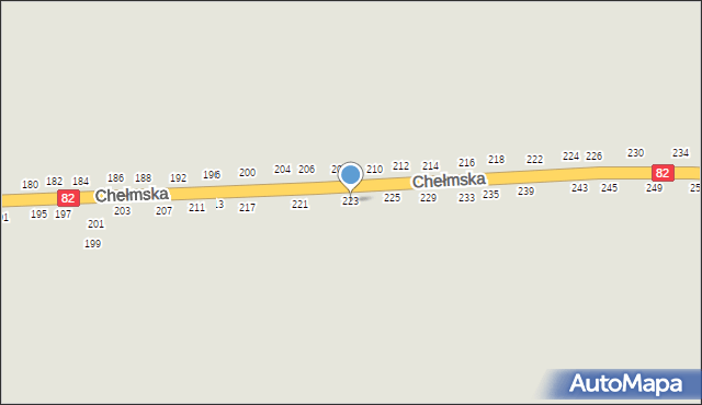 Łęczna, Chełmska, 223, mapa Łęczna