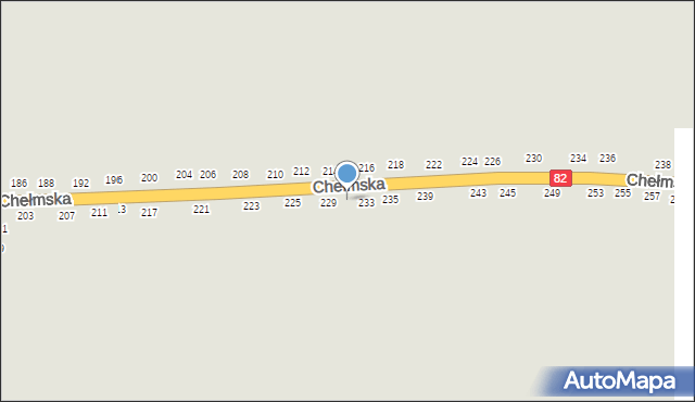 Łęczna, Chełmska, 231, mapa Łęczna