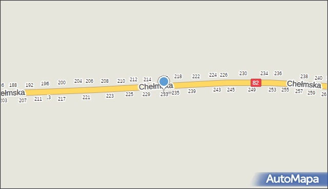 Łęczna, Chełmska, 233, mapa Łęczna