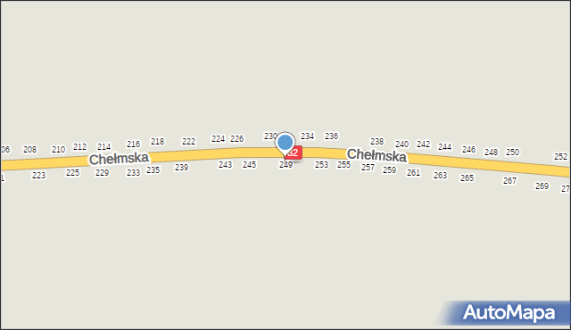 Łęczna, Chełmska, 249, mapa Łęczna