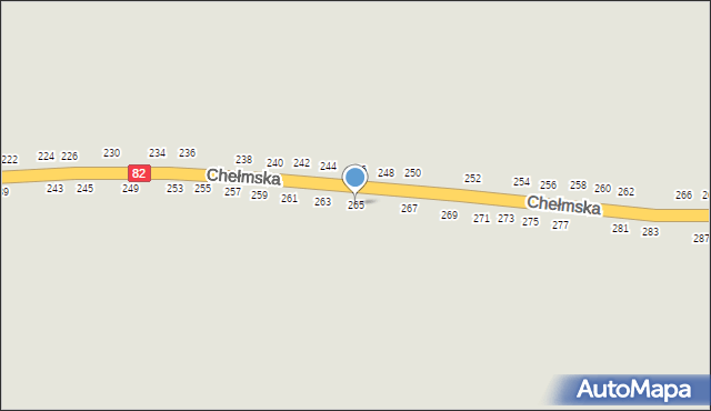 Łęczna, Chełmska, 265, mapa Łęczna
