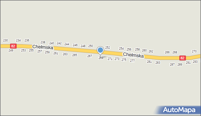 Łęczna, Chełmska, 269, mapa Łęczna