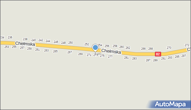 Łęczna, Chełmska, 273, mapa Łęczna