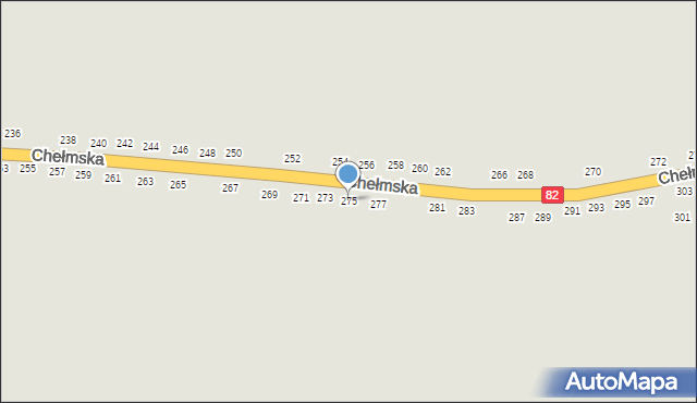 Łęczna, Chełmska, 275, mapa Łęczna