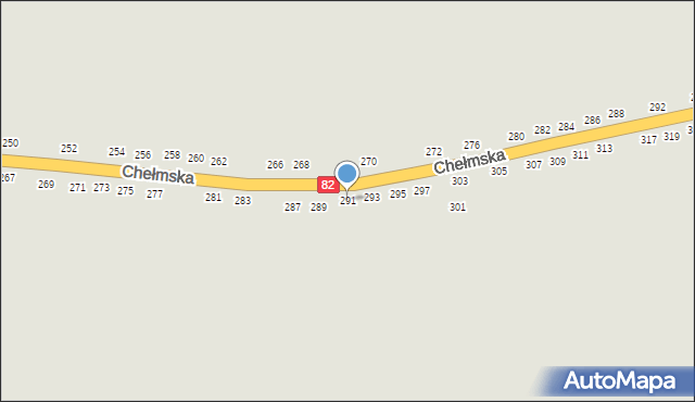 Łęczna, Chełmska, 291, mapa Łęczna