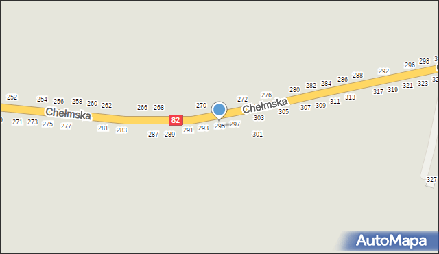 Łęczna, Chełmska, 295, mapa Łęczna