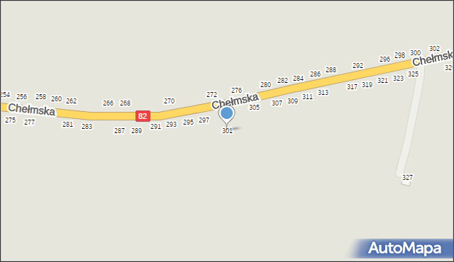 Łęczna, Chełmska, 301, mapa Łęczna