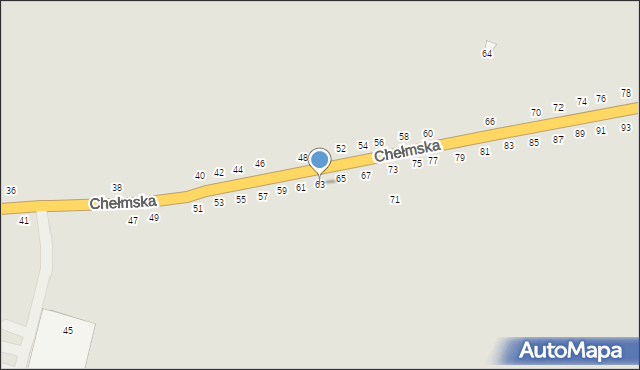 Łęczna, Chełmska, 63, mapa Łęczna