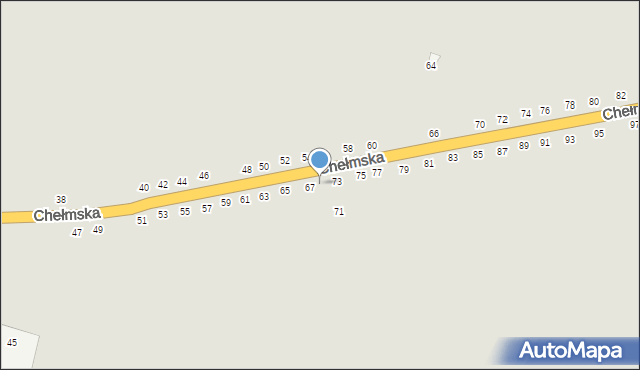 Łęczna, Chełmska, 69, mapa Łęczna